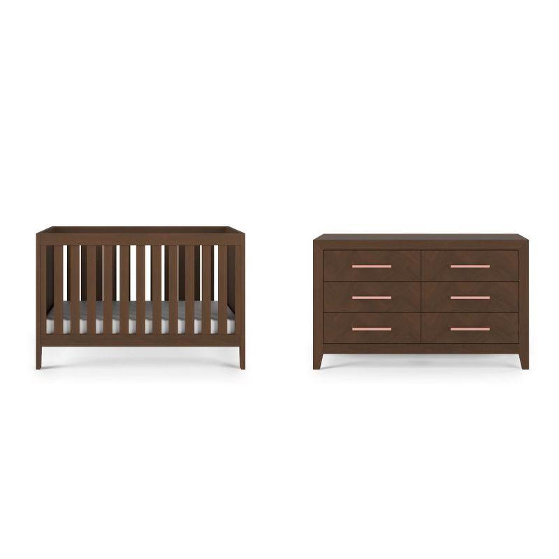 Child Craft Kieran Crib and Dresser Nursery Set, 2-Piece, Includes 3-in-1 Convertible Crib and 6-Drawer Dresser (Toasted Chestnut)