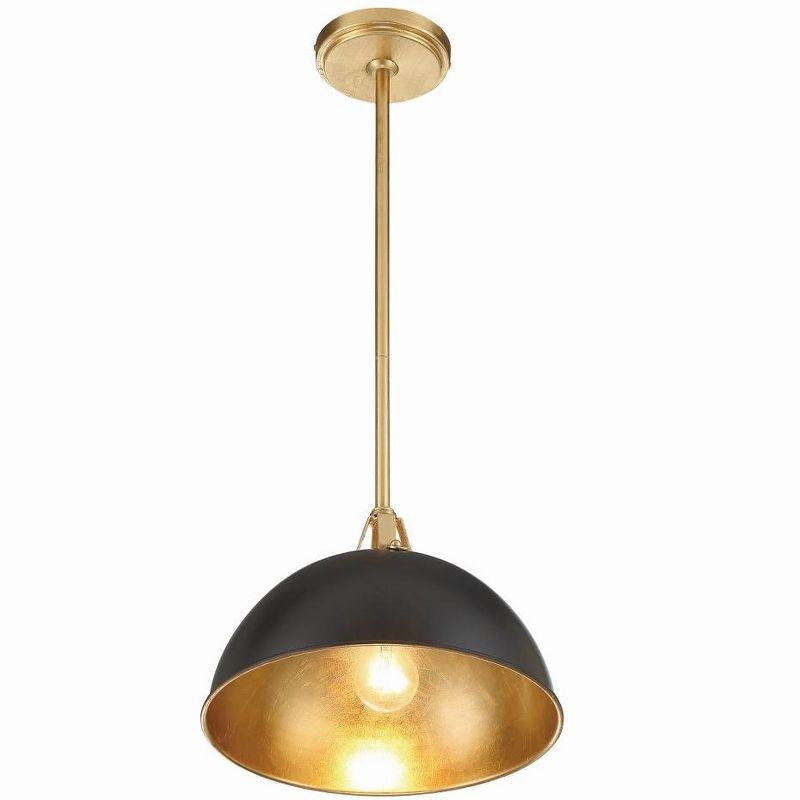 Crystorama Lighting Soto 1 - Light Pendant in  Matte Black/Antique Gold