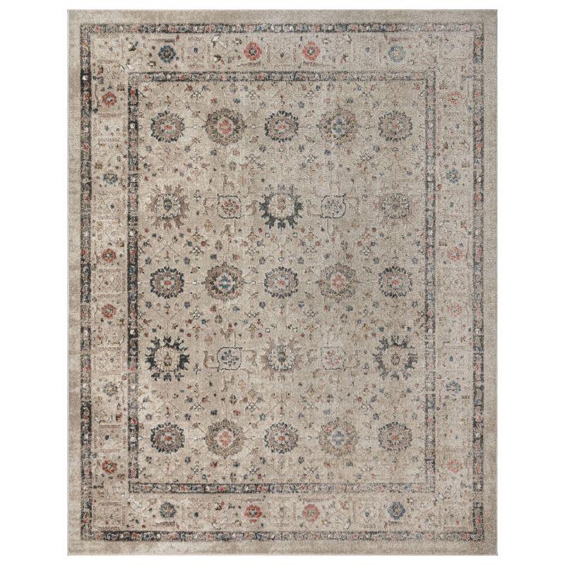 Heirloom Dov Transitional Oriental Border Floral Ivory Polypropylene Area Rug