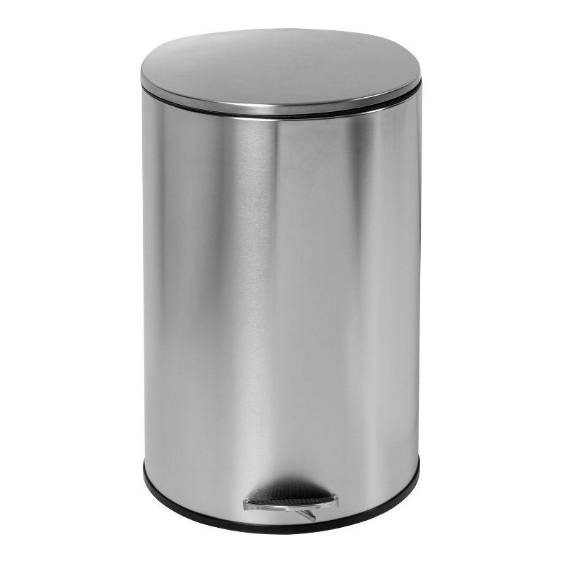 Honey-Can-Do 40L Semi Round Stainless Steel Step Trash Can