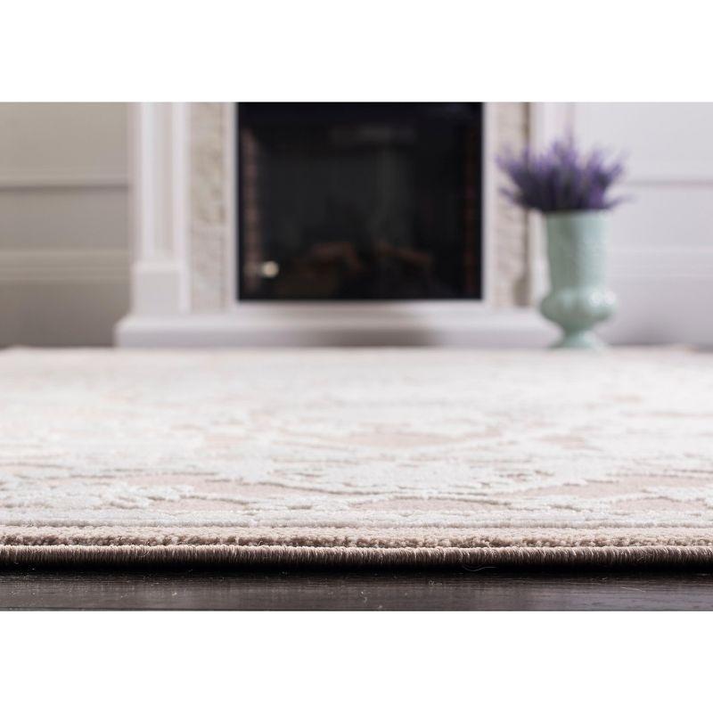 Elegant Floral 8' x 10' Hand-Knotted Synthetic Area Rug