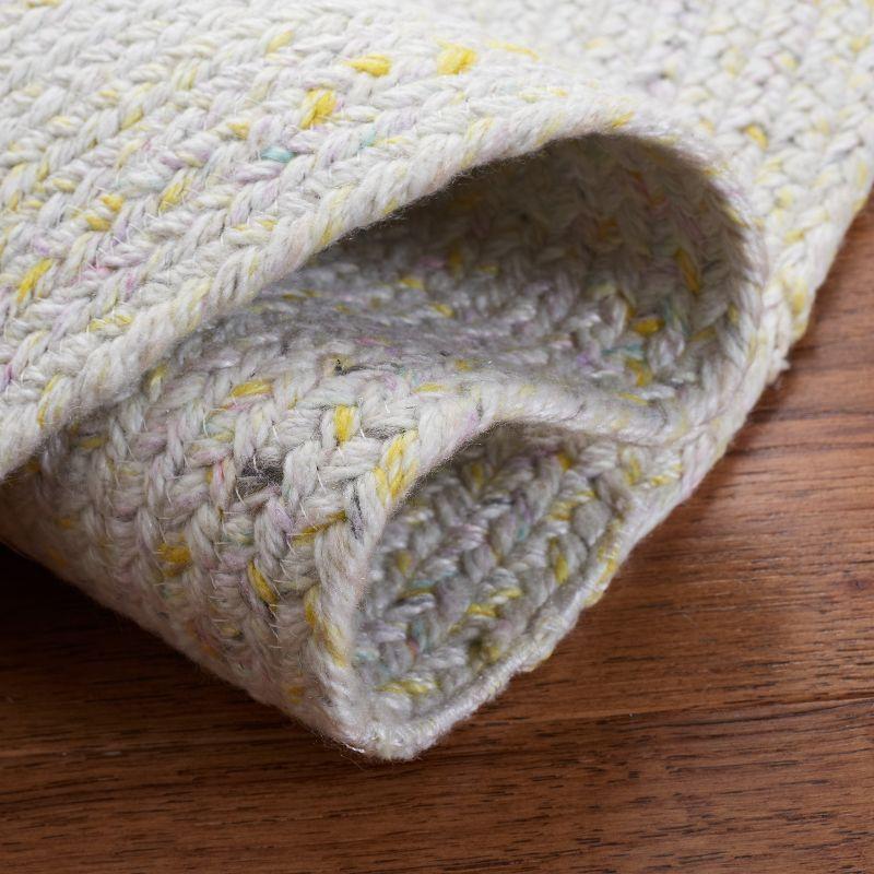 Braided BRD804 Hand Woven Area Rug - Ivory/Yellow - 3' round - Safavieh.