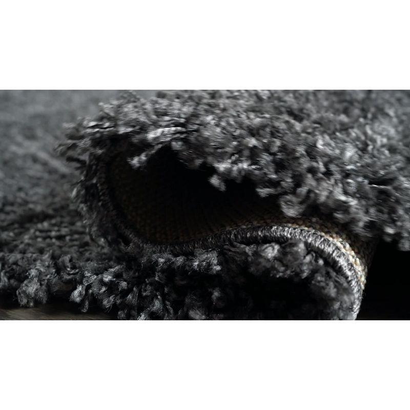 3'x5' Mercer Shag Plush Tassel Area Rug, Charcoal - JONATHAN Y