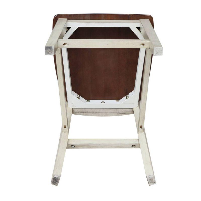 Elegant San Remo Solid Wood Counter Stool in Antique Almond