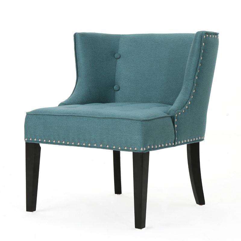 Adelina Handcrafted Dark Teal Wood Occasional Chair