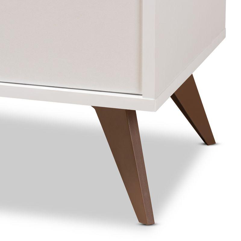 Serafino and Walnut Finished Wood Wine Cabinet White/Brown - BaxtonStudio