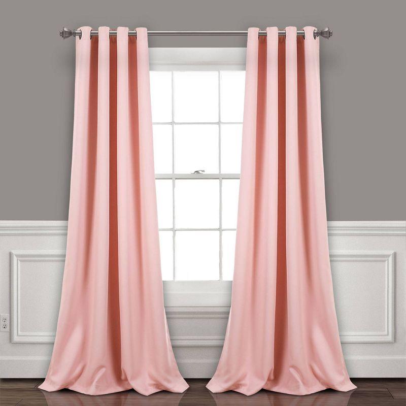 Dusty Pink Extended Blackout Grommet Drapes, 2-Piece Set