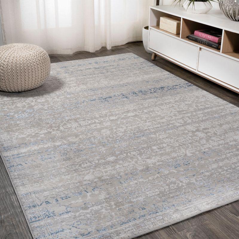 3'x5' Tidal Modern Strie' Area Rug, Gray/Blue - JONATHAN Y
