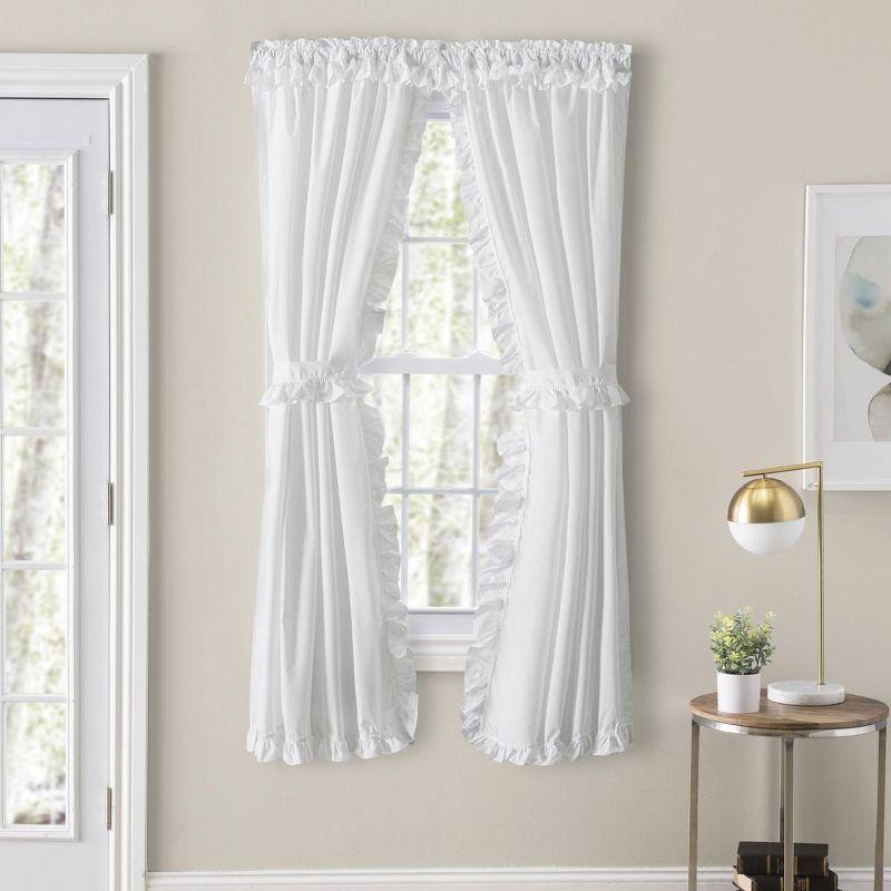 White Sheer Cotton Blend Rod Pocket Cafe Curtain