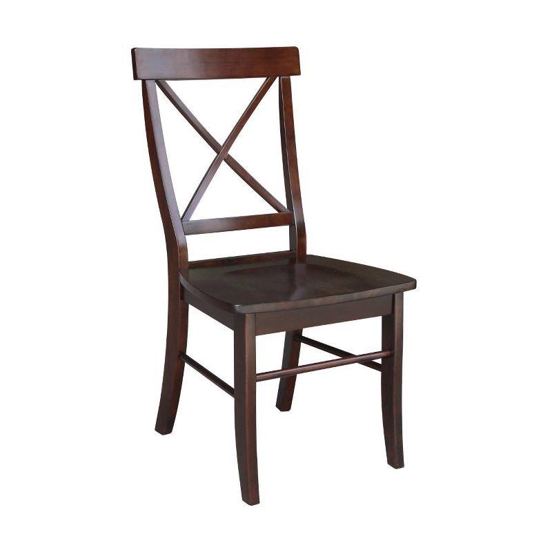 Java High Cross Back Solid Wood Side Chair Set