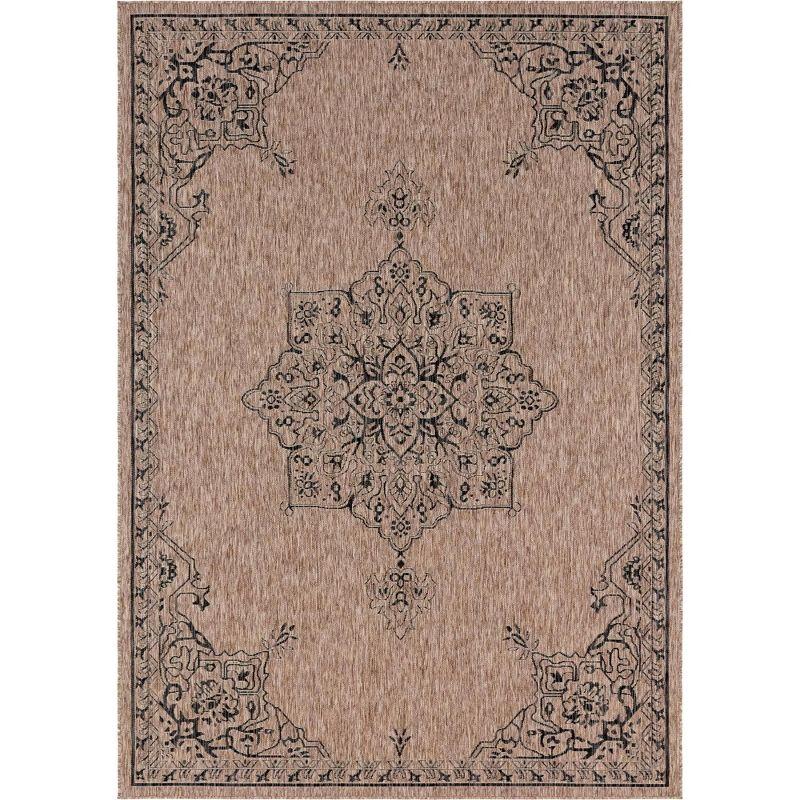 Unique Loom 8' 0 x 11' 4 Rectangle Indoor/Outdoor Traditional Beige Area Rug