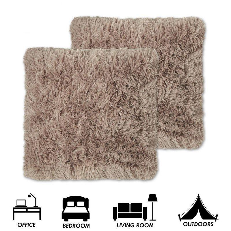 Faux Fur Reversible Throw Pillow (Set of 2)