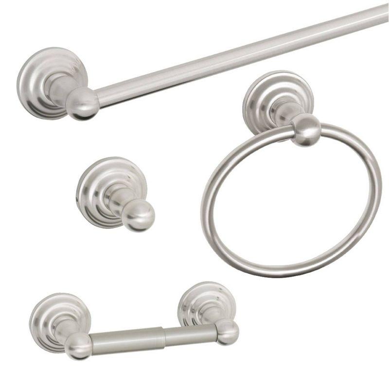 Calisto Satin Nickel 4-Piece Bathroom Hardware Accessory Kit