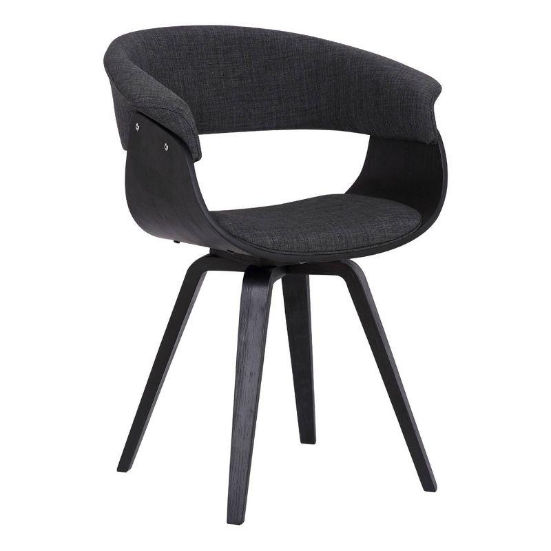 Modern Charcoal Upholstered Dining Chair with Black Wood Finish