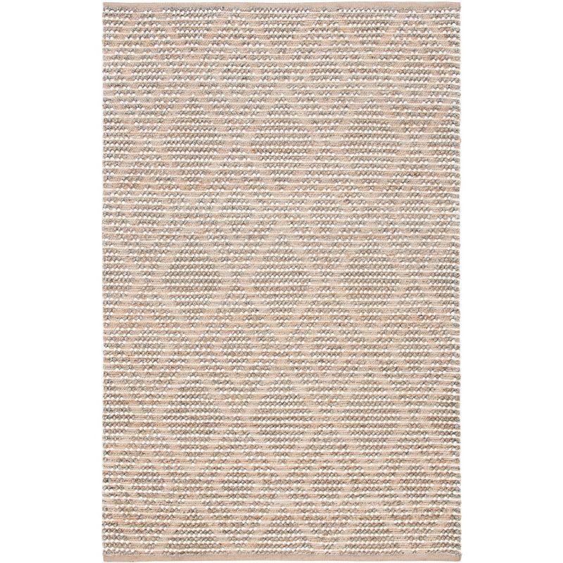 Gray Hand-Tufted Wool and Cotton Rectangular Rug