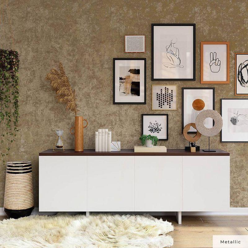 Tempaper & Co. Distressed Gold Removable Peel and Stick Wallpaper, Gold Leaf, 28 sq ft: Nursery, Botanical, Vinyl, Self-Adhesive