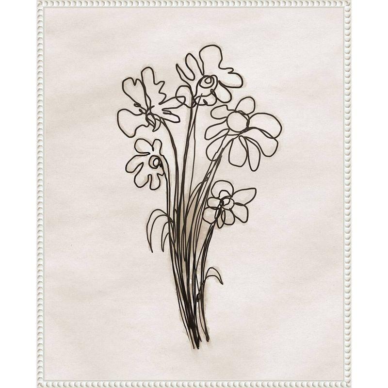 Dan Meneely Native Flowers Graphic Art on Canvas with White Beaded Frame