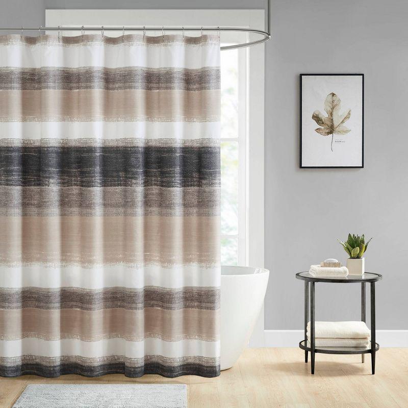 Madison Park Essentials Saben Stripe Print Shower Curtain