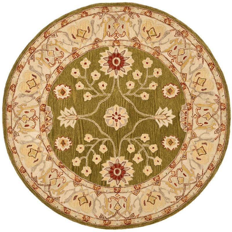 Anatolia AN562 Hand Tufted Indoor Area Rug - Moss/Ivory - 6' Round - Safavieh