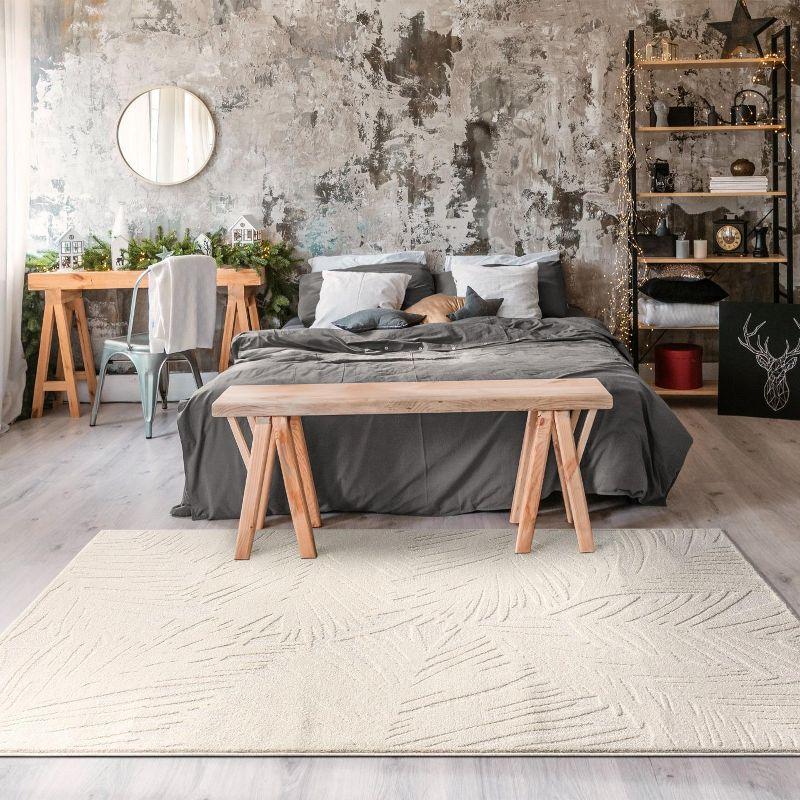Luxe Weavers Floral Palm Leaf Cream 5x7 Area Rug