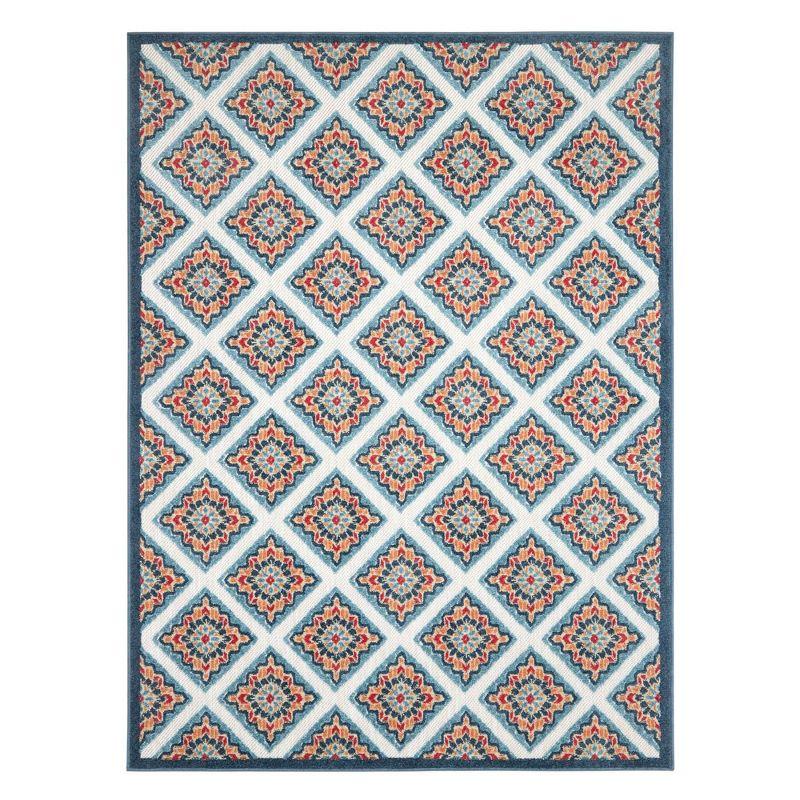 TOWN & COUNTRY EVERYDAY Brooks Retro Geo Outdoor Rug Red/Multi