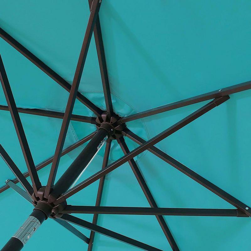 WestinTrends 9 Ft Outdoor Patio Market Table Umbrella with Bronze Round Base, Turquoise