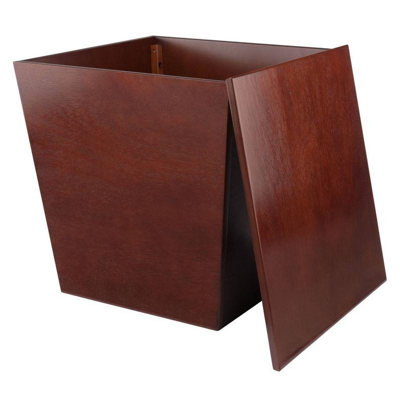 Mesa Storage Cube, End Table - Antique Walnut - Winsome: Flared Cube Shape, Ready to Assemble