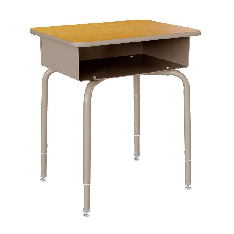 Maple & Silver Adjustable Height Student Writing Desk