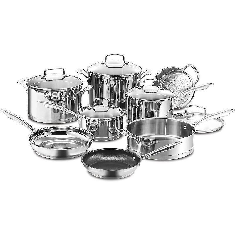 Professional 13-Piece Stainless Steel Cookware Set with Glass Lids