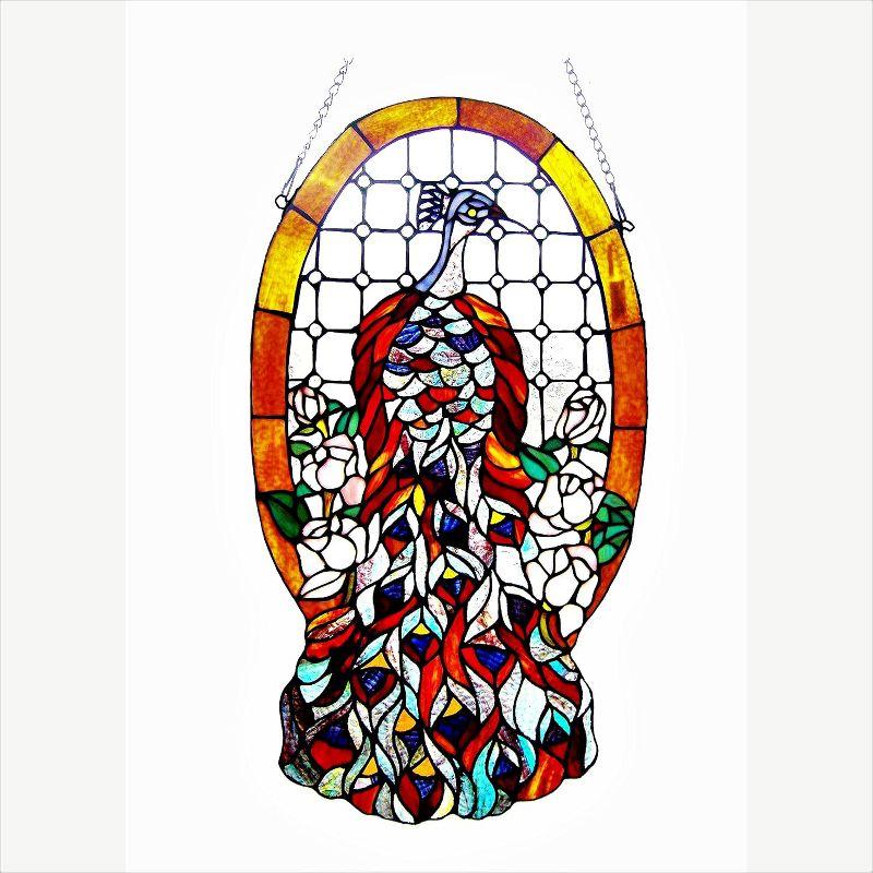 Fine Art Lighting Stained Glass Peacock Window Panel | Wayfair
