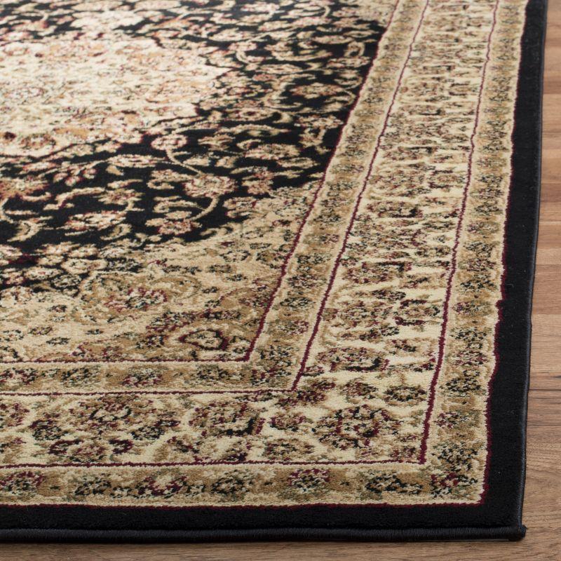 Lyndhurst LNH222 Power Loomed Area Rug - Black/Ivory - 8'x8' - Safavieh