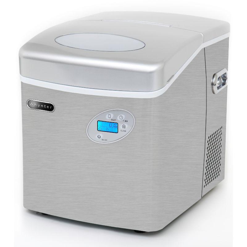 Whynter Portable Ice Maker with 49lb Capacity Stainless Steel with Water Connection