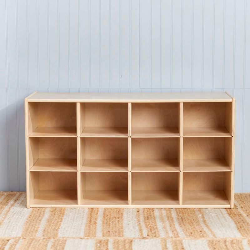 ECR4Kids Streamline 12 Cubby Tray Storage Cabinet, 3x4