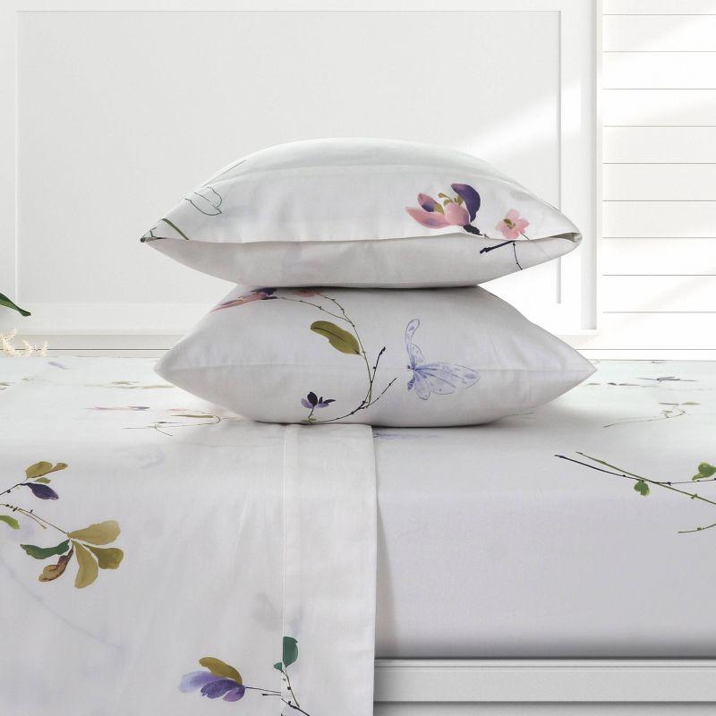 Tribeca Living Twin Selena 300 Thread Count Organic Cotton Extra Deep Pocket Sheet Set: Azores Home, Sateen Weave, OEKO-TEX Certified