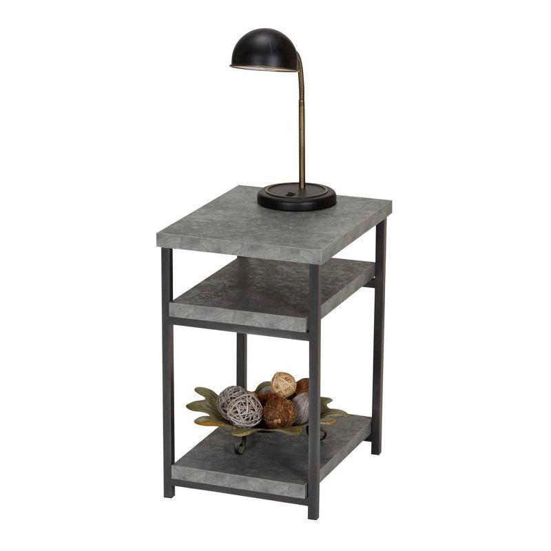 Household Essentials Jamestown Rectangular End Table Gray