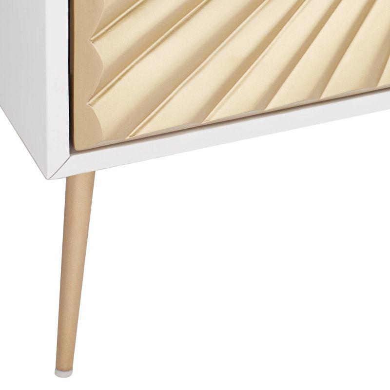 55 Downing Street Starburst 32" Wide White and Gold 2-Door Cabinet