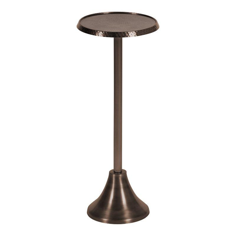 Kate and Laurel Sanzo Round Metal Drink Table, 9x9x23, Bronze