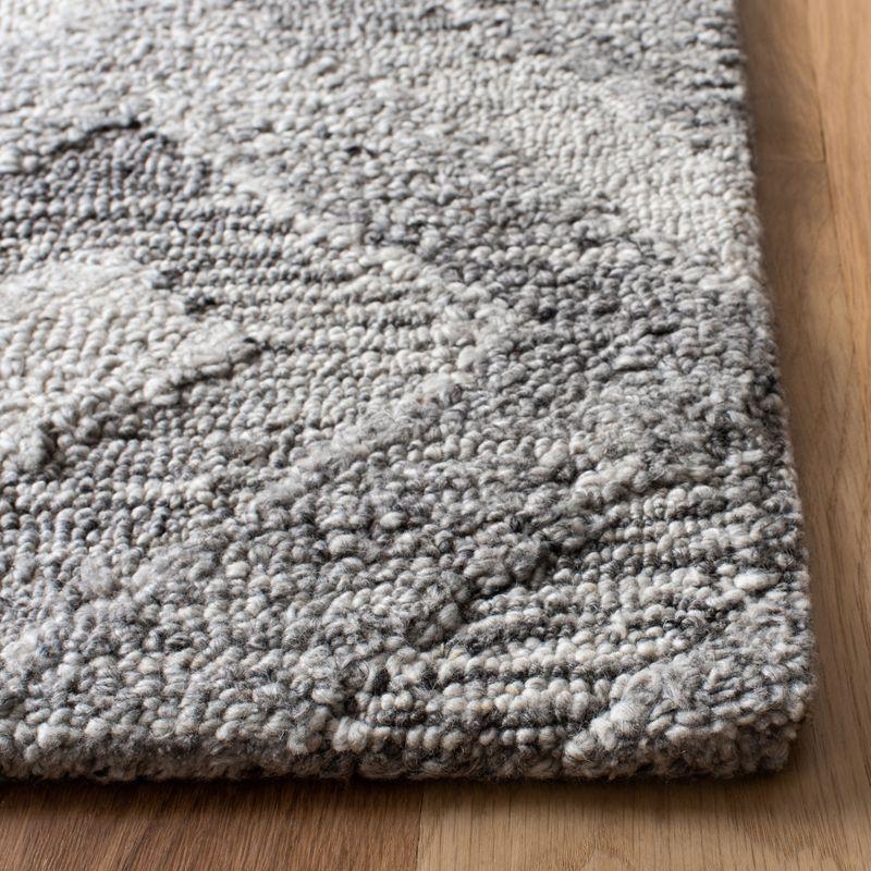 Gray Abstract Handmade Tufted Wool and Viscose Rug, 6' x 9'