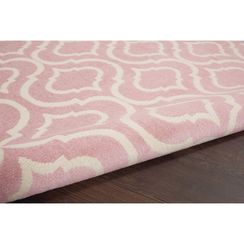Nourison Jubilant 6' x 9' Pink Indoor Area Rug Moroccan Casual Trellis by Nourison