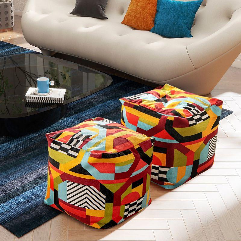 Jennifer Taylor Home Pouf 23" Luxury Oversized Bean Bag Cube Ottoman