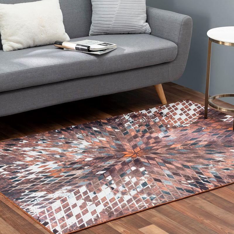 Supernova Eruption 4' x 6' Multicolor Faux Cowhide Area Rug