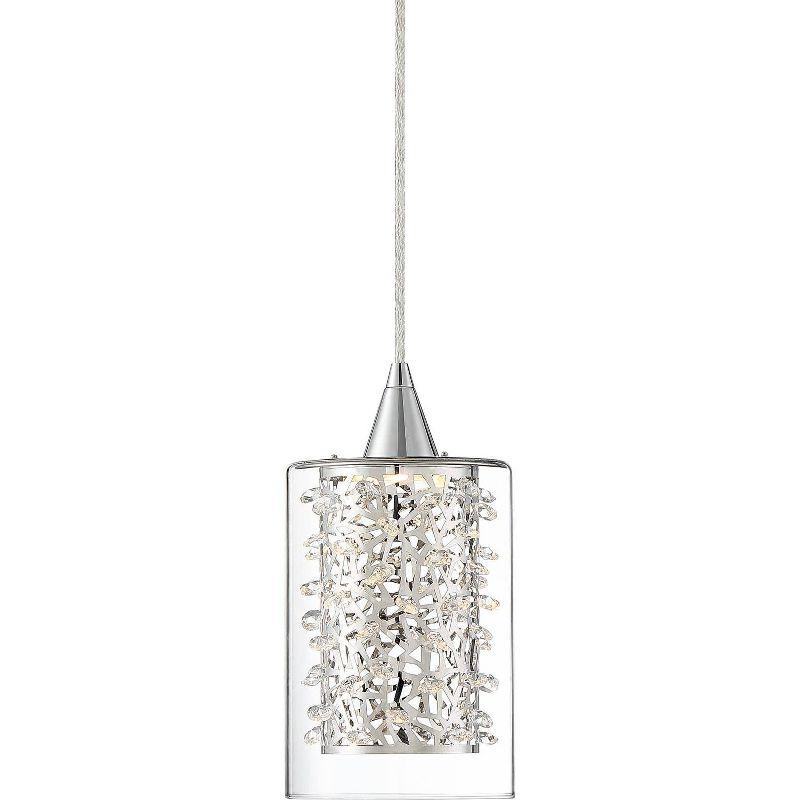 Enya Chrome and Glass 18" Mini Pendant with Dimmable LED