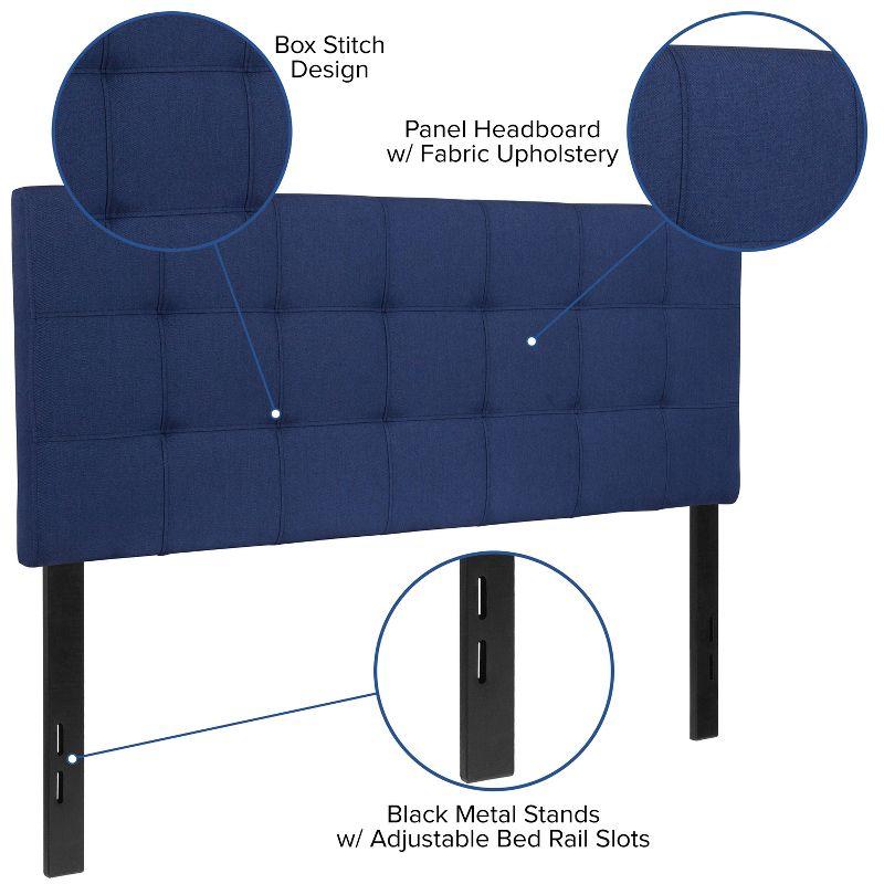 Flash Furniture Bedford Tufted Upholstered Full Size Headboard in Navy Fabric