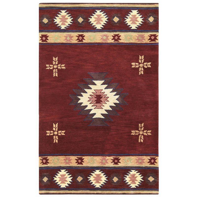 Alora Decor 9'x12' Ryder Southwest Rectangle Area Rug Burgundy