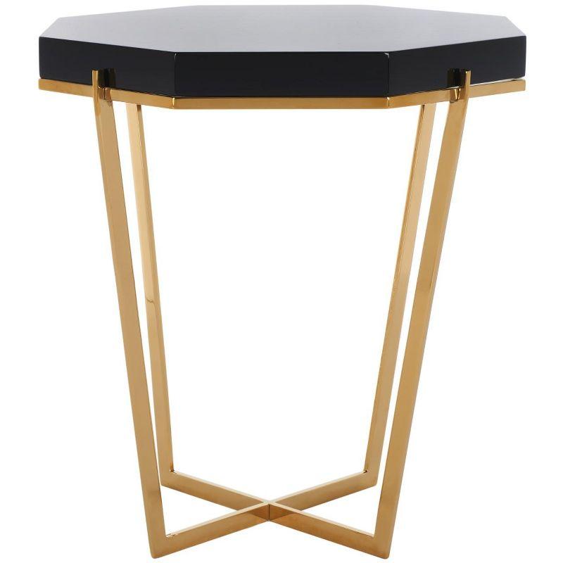 Danna Metal End Table - SFV3510A - Gold/Black - Safavieh Couture