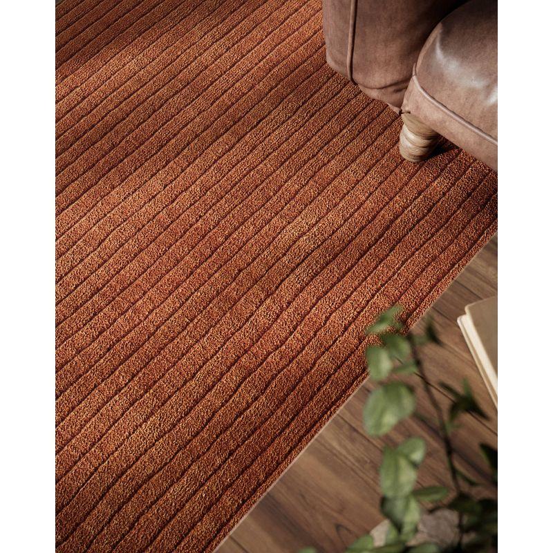 Momeni 2'x4' Asher Solid Handloomed Area Rug Rust: Wool, Medium Pile, Handmade, Indoor, Accent Rug, Cotton Backing