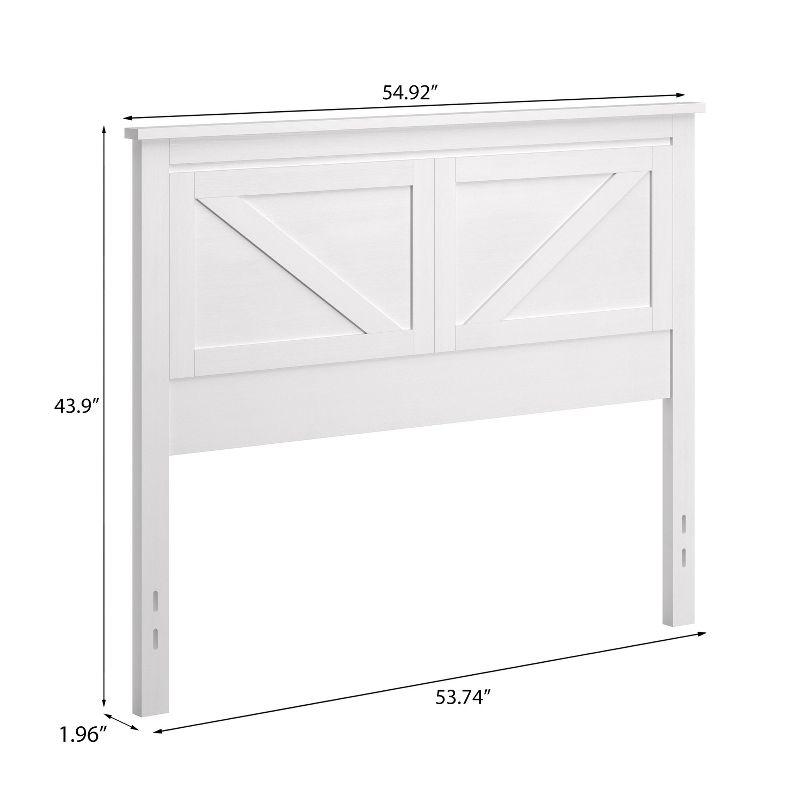 Glenwillow Home Farmhouse Style Wood Panel Headboard in Gloss White, Full Size