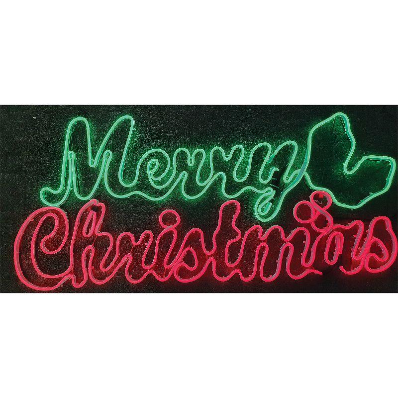 Halloween Express Light Glo LED Merry Christmas Sign - 36 in - Red