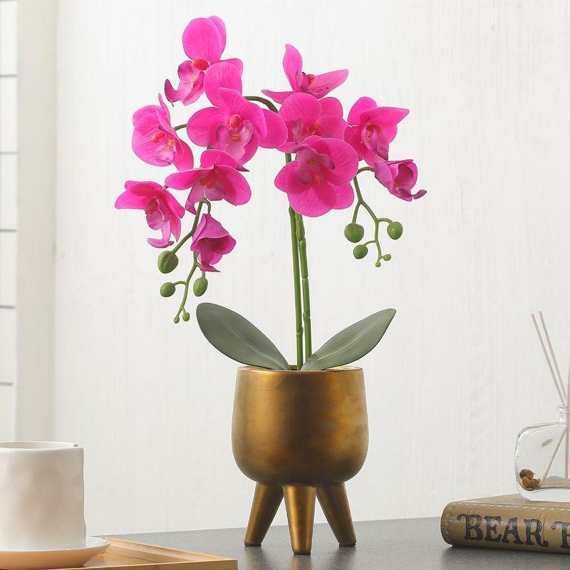 Forever Leaf Artificial Purple Orchid Plant for Decoration in Vase, Indoor Artificial Plant for Home Decor