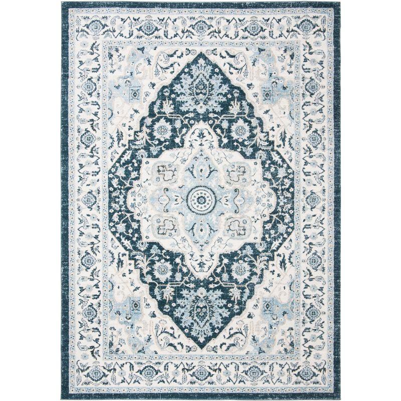 Isabella ISA936 Power Loomed Area Rug - Navy/Creme - 4'x6' - Safavieh